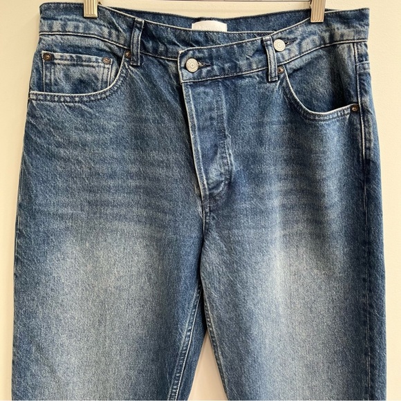 Boyish Casey crossover button high rise straight jeans high society raw hem 29 - Picture 2 of 10